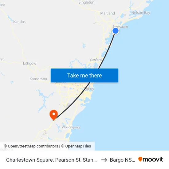 Charlestown Square, Pearson St, Stand A to Bargo NSW map