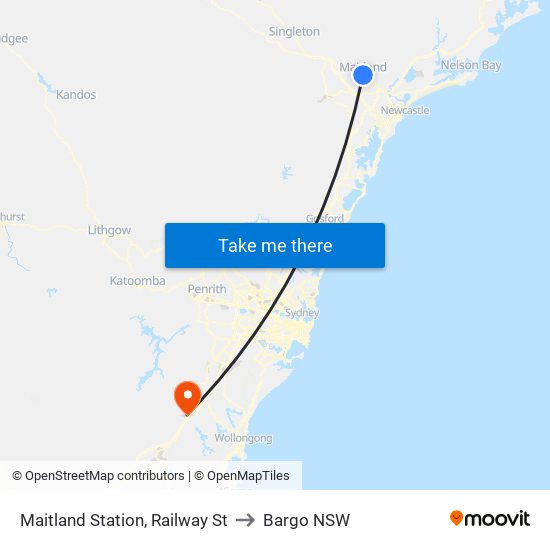 Maitland Station, Railway St to Bargo NSW map