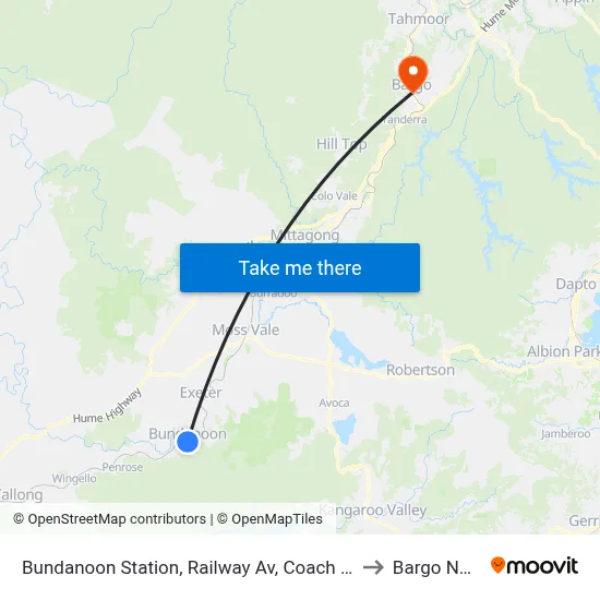 Bundanoon Station, Railway Av, Coach Bay to Bargo NSW map