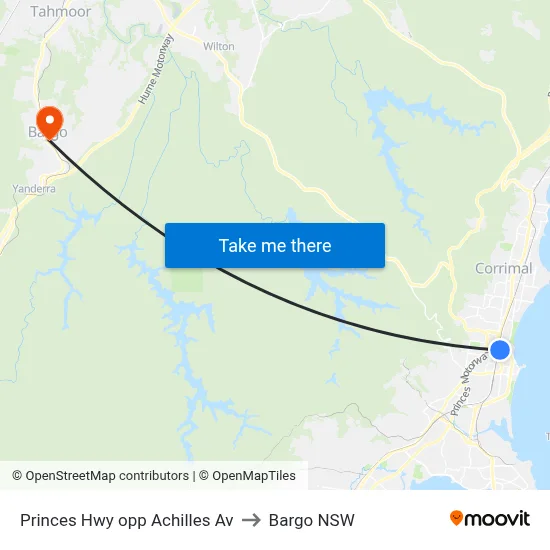Princes Hwy opp Achilles Av to Bargo NSW map