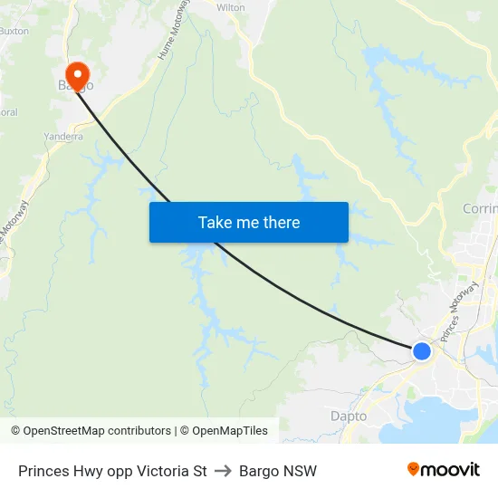 Princes Hwy opp Victoria St to Bargo NSW map