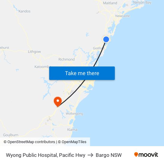 Wyong Public Hospital, Pacific Hwy to Bargo NSW map