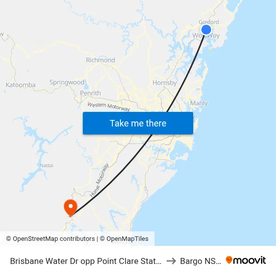 Brisbane Water Dr opp Point Clare Station to Bargo NSW map