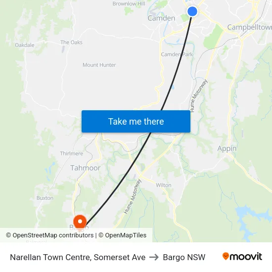 Narellan Town Centre, Somerset Ave to Bargo NSW map