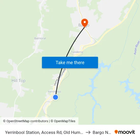Yerrinbool Station, Access Rd, Old Hume Hwy to Bargo NSW map