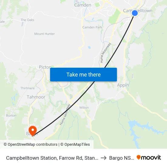 Campbelltown Station, Farrow Rd, Stand G to Bargo NSW map