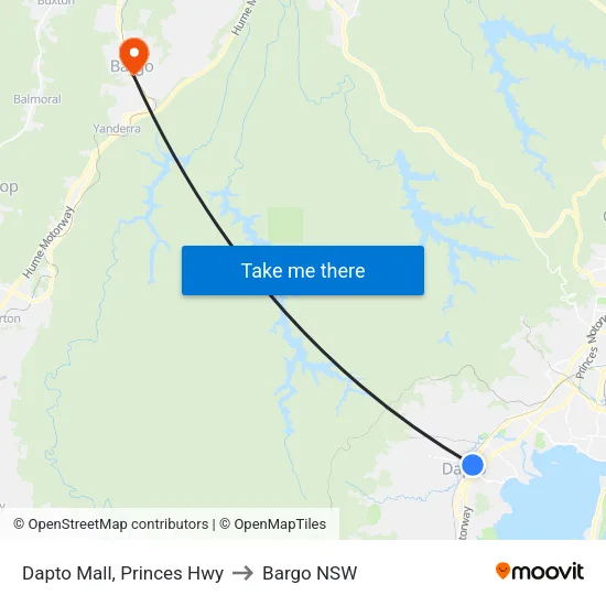Dapto Mall, Princes Hwy to Bargo NSW map