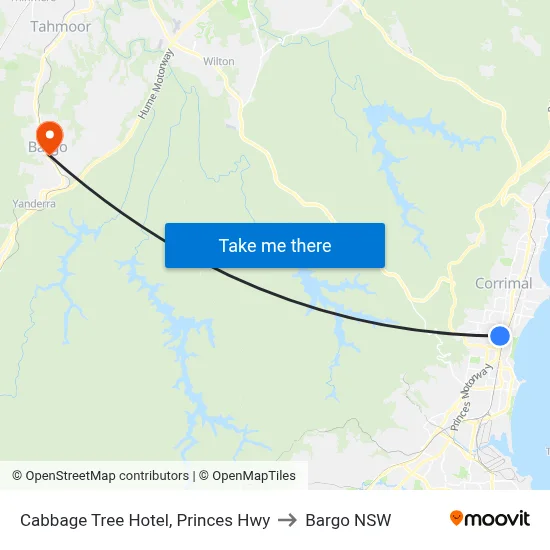 Cabbage Tree Hotel, Princes Hwy to Bargo NSW map