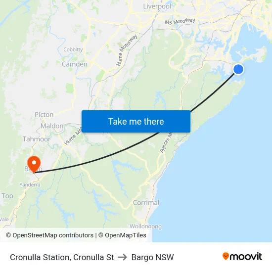 Cronulla Station, Cronulla St to Bargo NSW map