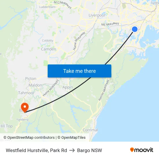 Westfield Hurstville, Park Rd to Bargo NSW map