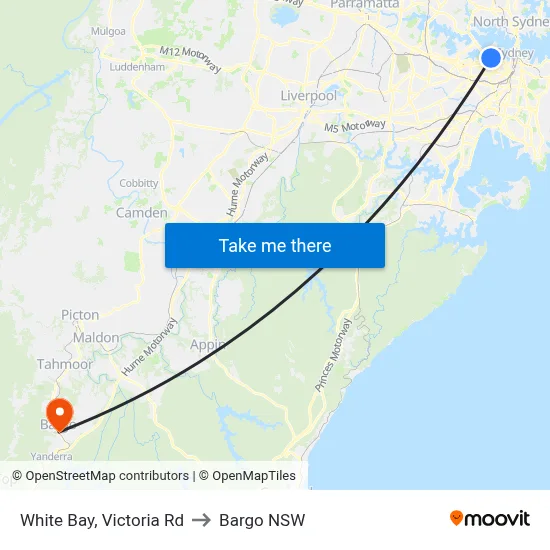 White Bay, Victoria Rd to Bargo NSW map