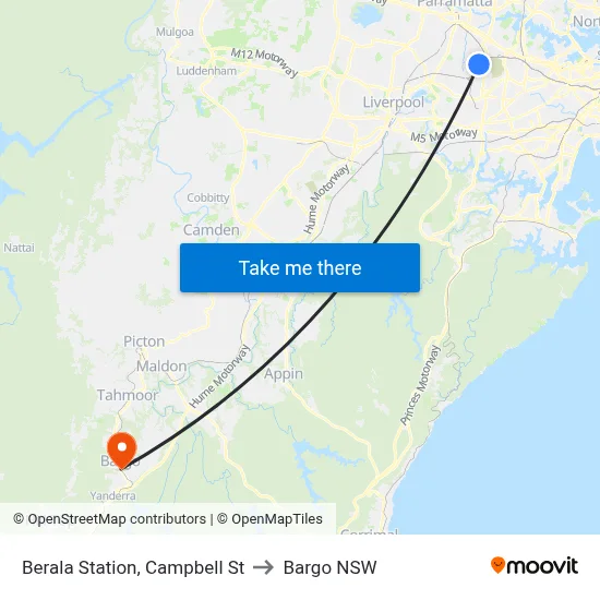 Berala Station, Campbell St to Bargo NSW map