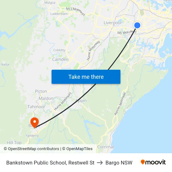 Bankstown Public School, Restwell St to Bargo NSW map