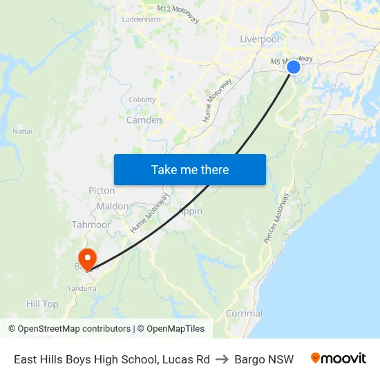 East Hills Boys High School, Lucas Rd to Bargo NSW map