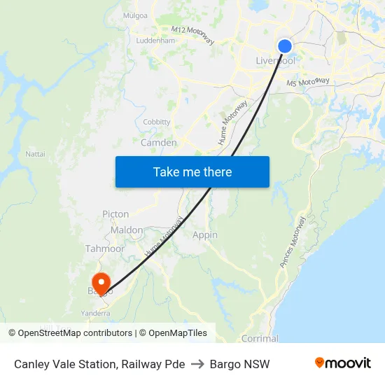 Canley Vale Station, Railway Pde to Bargo NSW map