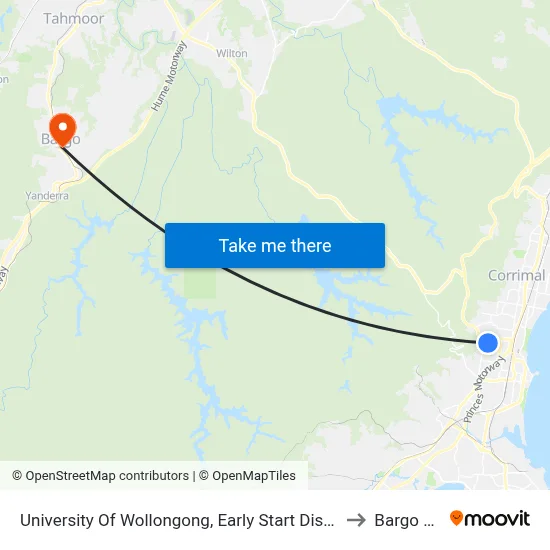 University Of Wollongong, Early Start Discovery Centre to Bargo NSW map