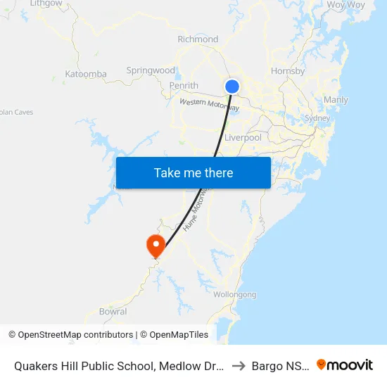 Quakers Hill Public School, Medlow Drive to Bargo NSW map