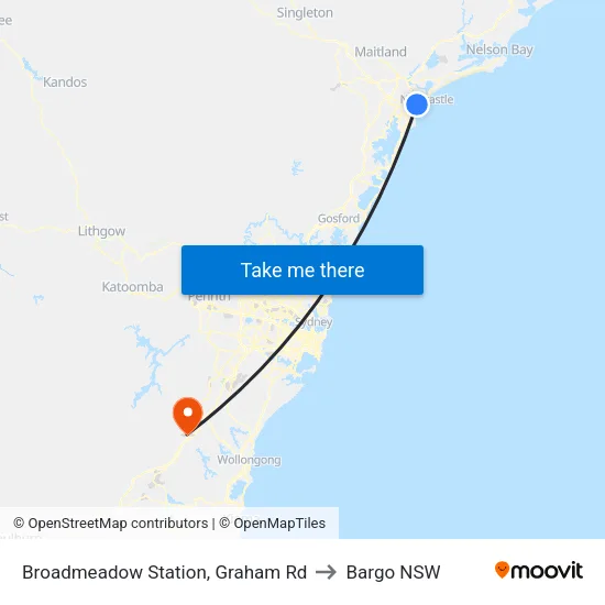 Broadmeadow Station, Graham Rd to Bargo NSW map