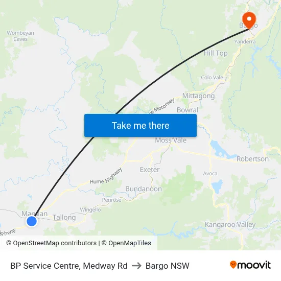 BP Service Centre, Medway Rd to Bargo NSW map