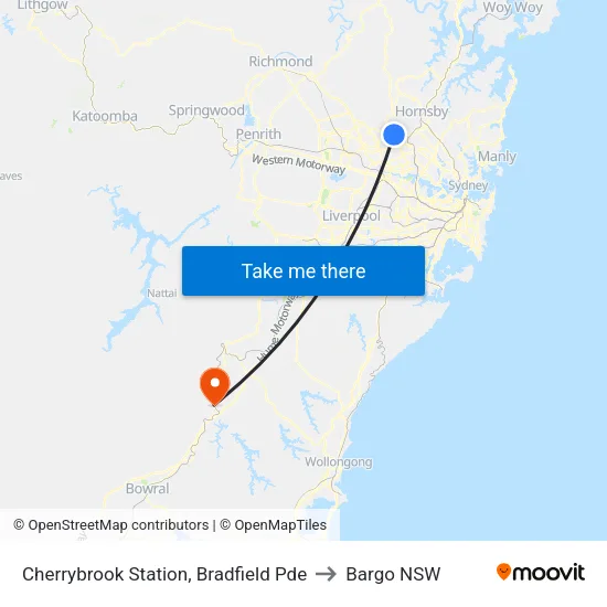 Cherrybrook Station, Bradfield Pde to Bargo NSW map
