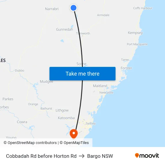 Cobbadah Rd before Horton Rd to Bargo NSW map
