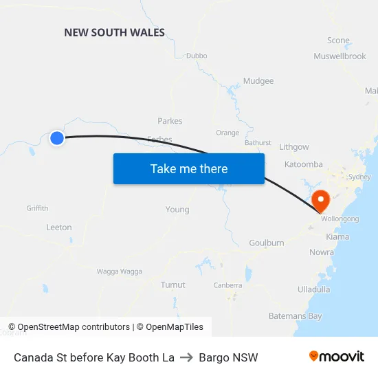 Canada St before Kay Booth La to Bargo NSW map