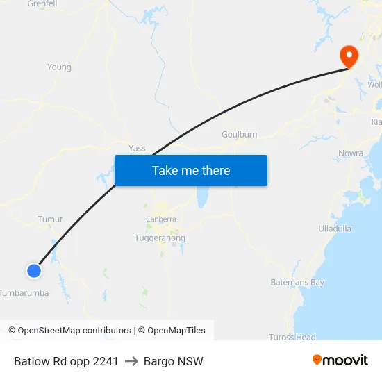 Batlow Rd opp 2241 to Bargo NSW map