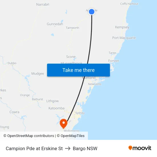 Campion Pde at Erskine St to Bargo NSW map