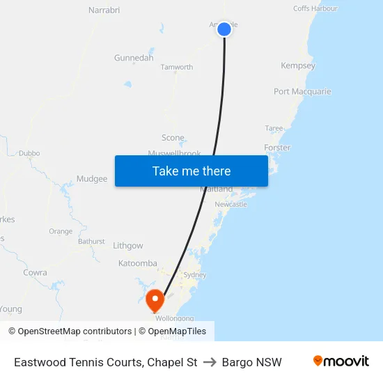Eastwood Tennis Courts, Chapel St to Bargo NSW map