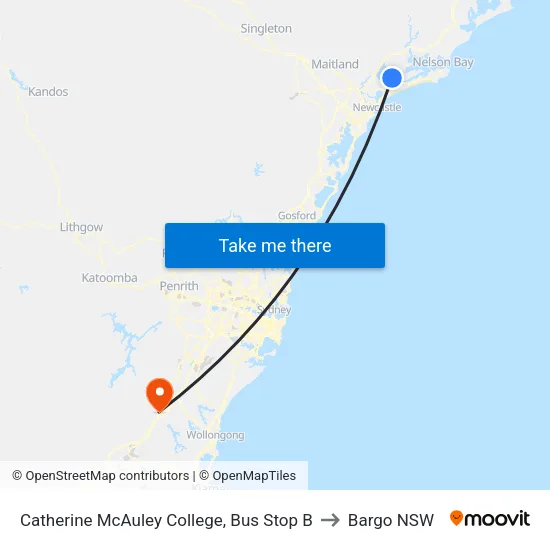 Catherine McAuley College, Bus Stop B to Bargo NSW map