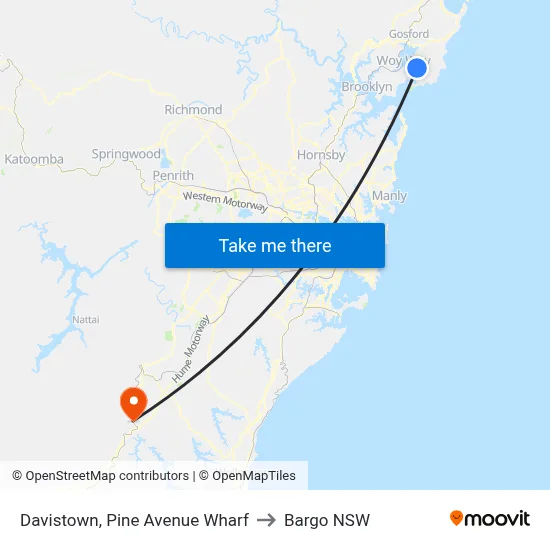 Davistown, Pine Avenue Wharf to Bargo NSW map