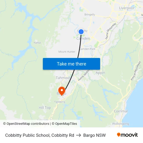 Cobbitty Public School, Cobbitty Rd to Bargo NSW map