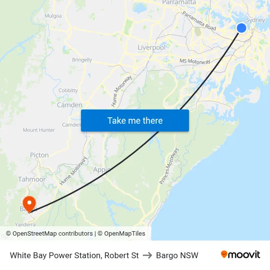 White Bay Power Station, Robert St to Bargo NSW map