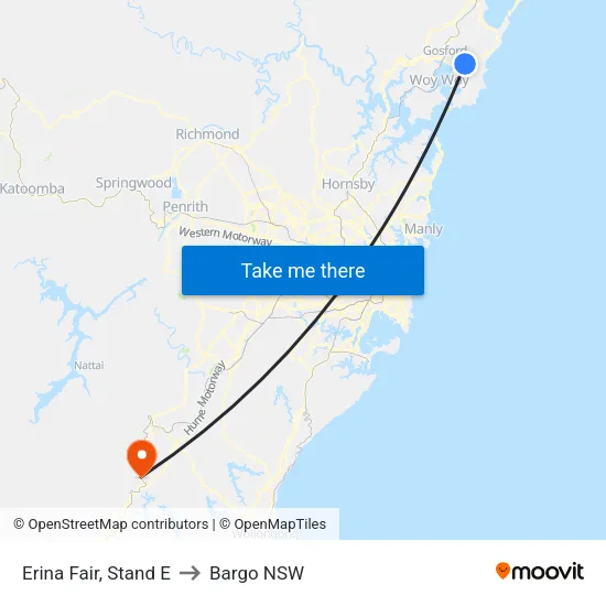 Erina Fair, Stand E to Bargo NSW map