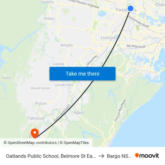 Oatlands Public School, Belmore St East to Bargo NSW map