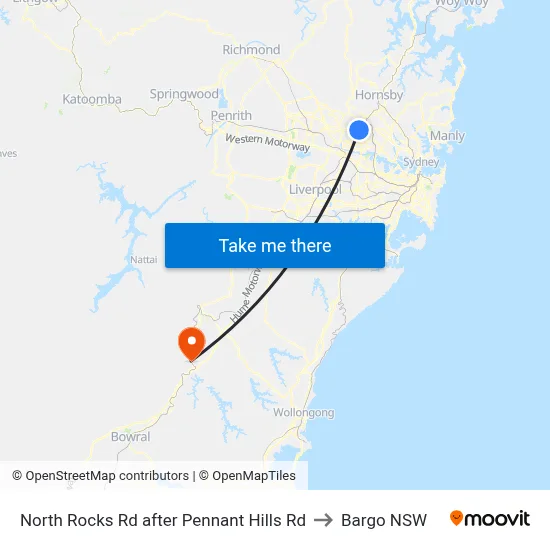 North Rocks Rd after Pennant Hills Rd to Bargo NSW map
