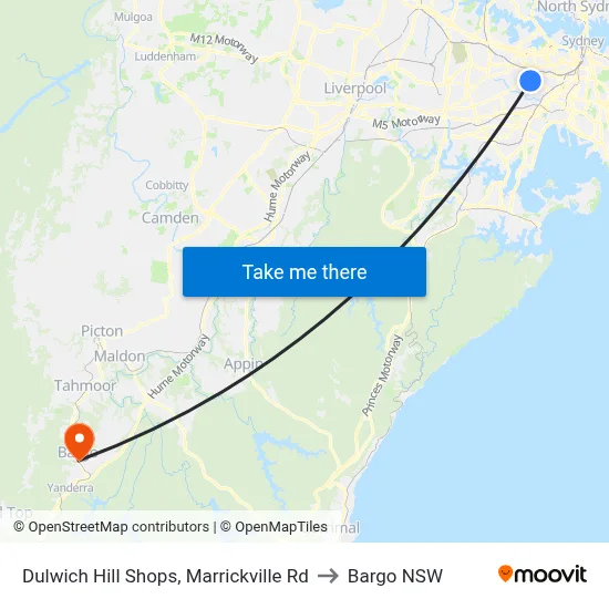 Dulwich Hill Shops, Marrickville Rd to Bargo NSW map