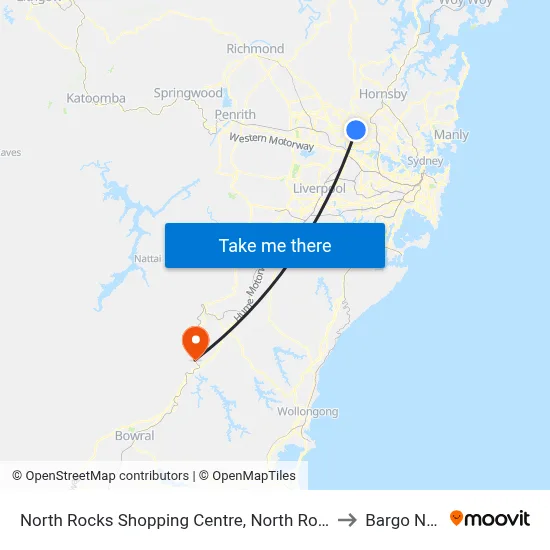 North Rocks Shopping Centre, North Rocks Rd to Bargo NSW map