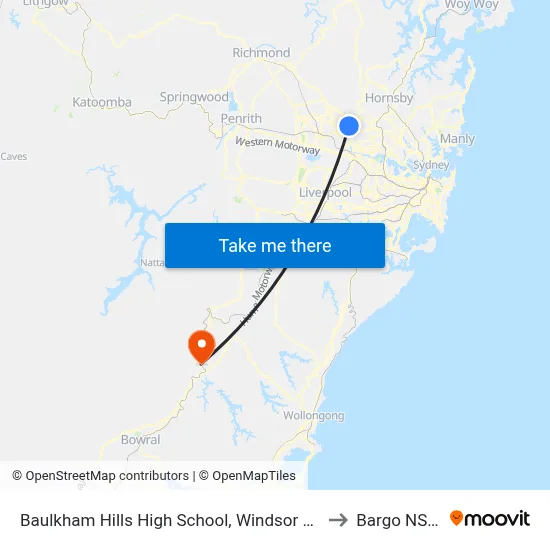 Baulkham Hills High School, Windsor Rd to Bargo NSW map