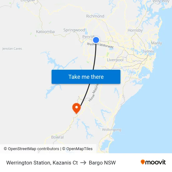 Werrington Station, Kazanis Ct to Bargo NSW map