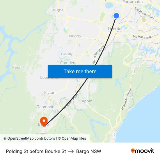 Polding St before Bourke St to Bargo NSW map