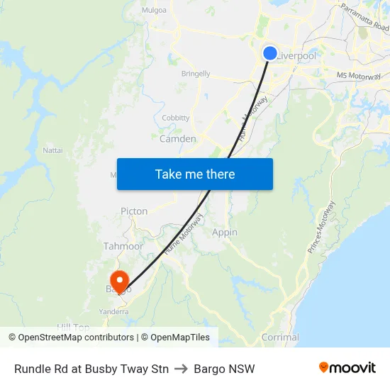 Rundle Rd at Busby Tway Stn to Bargo NSW map