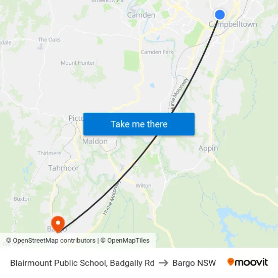 Blairmount Public School, Badgally Rd to Bargo NSW map