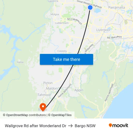 Wallgrove Rd after Wonderland Dr to Bargo NSW map