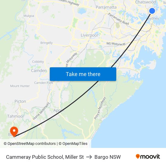 Cammeray Public School, Miller St to Bargo NSW map