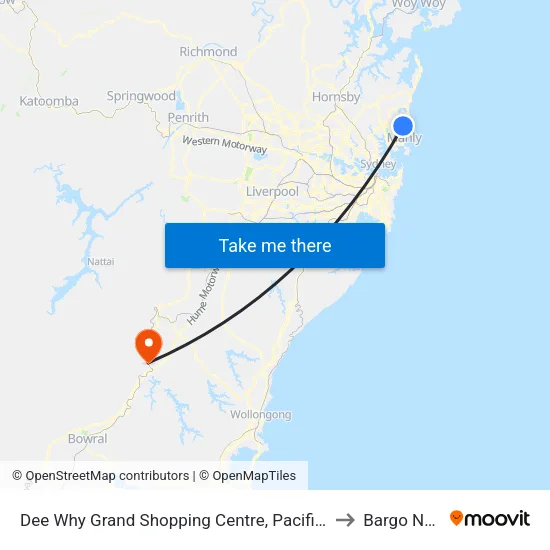 Dee Why Grand Shopping Centre, Pacific Pde to Bargo NSW map