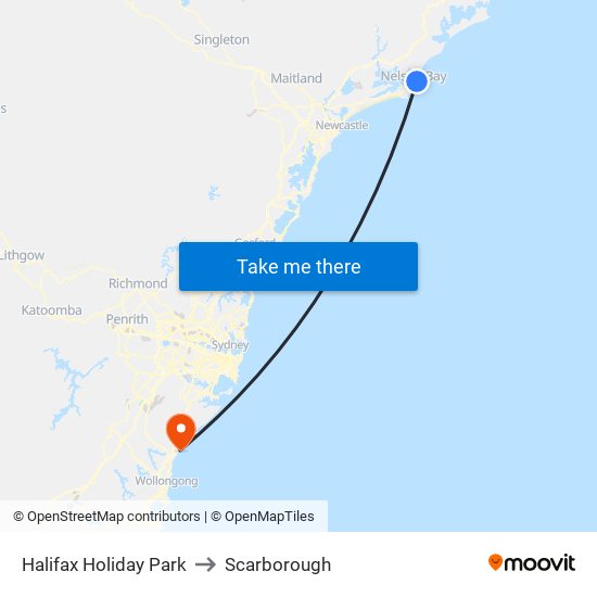 Halifax Holiday Park to Scarborough map