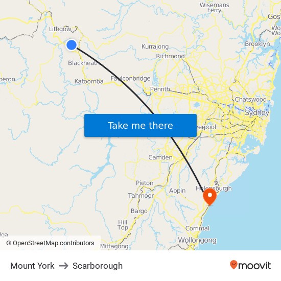 Mount York to Scarborough map