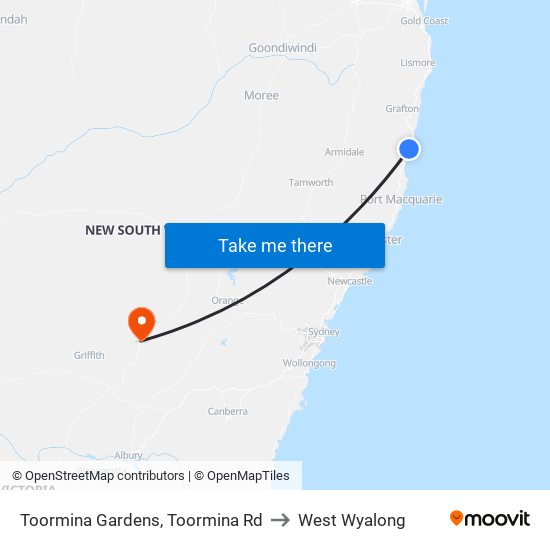 Toormina Gardens, Toormina Rd to West Wyalong map