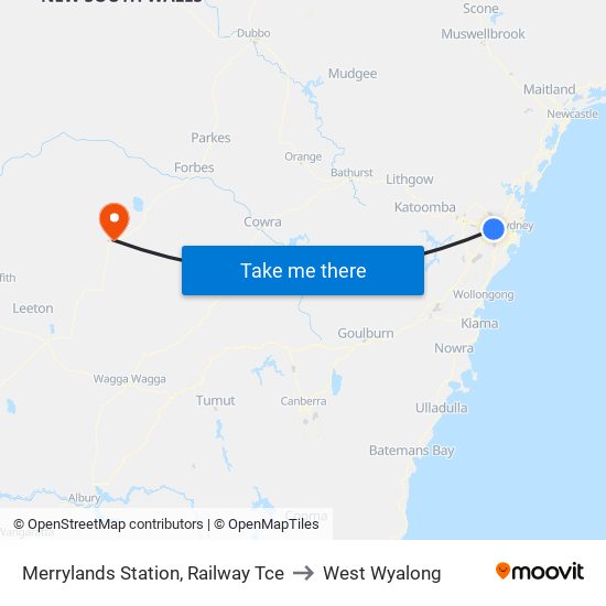 Merrylands Station, Railway Tce to West Wyalong map